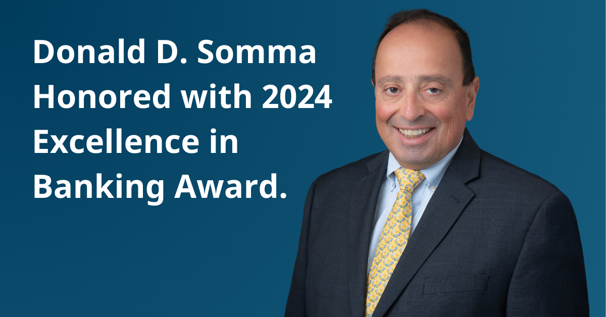 First Hope Bank’s President & CEO Donald D. Somma Honored with 2024 Excellence in Banking Award by New Jersey Bankers Association.